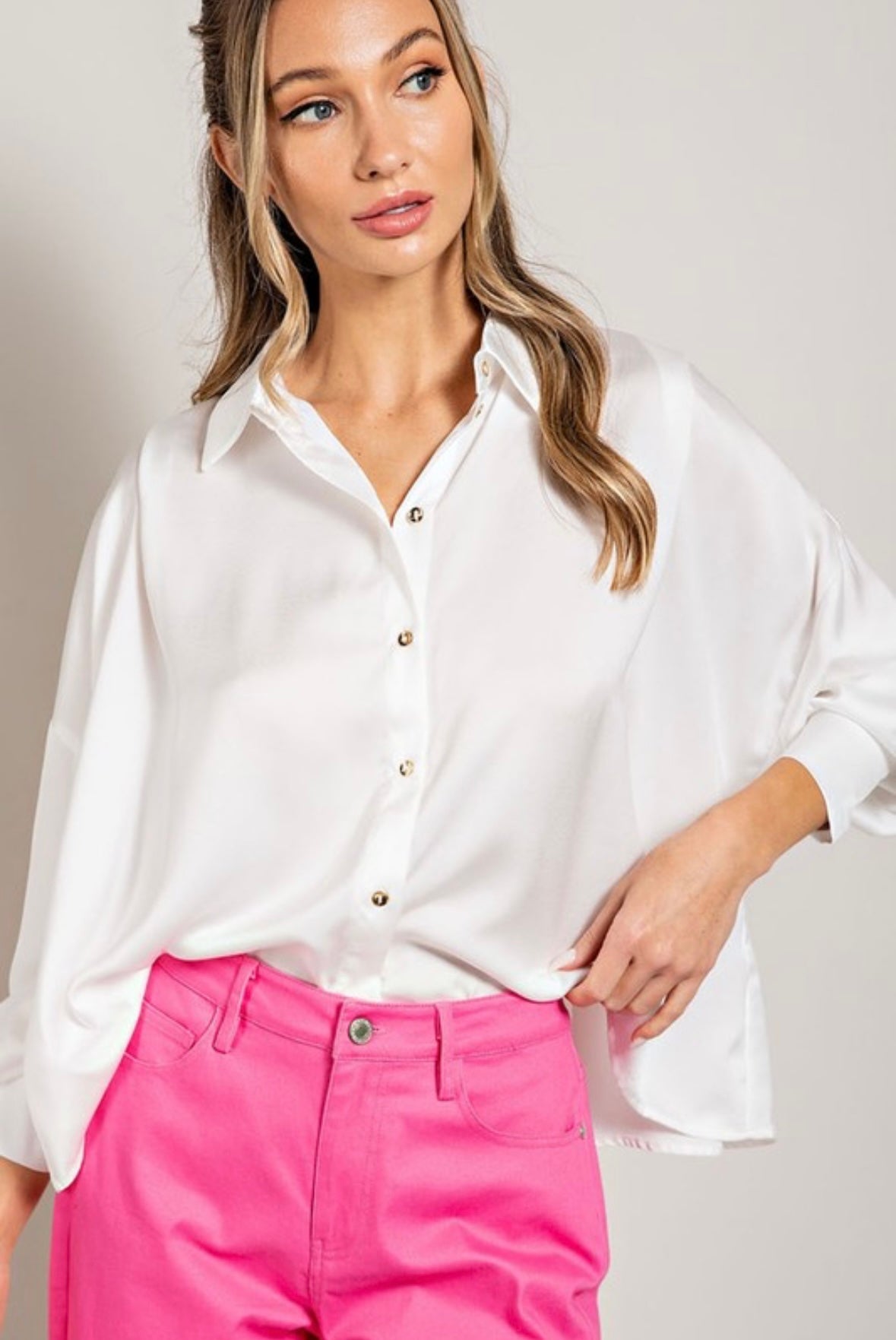 Satin Cropped Blouse (oversized)