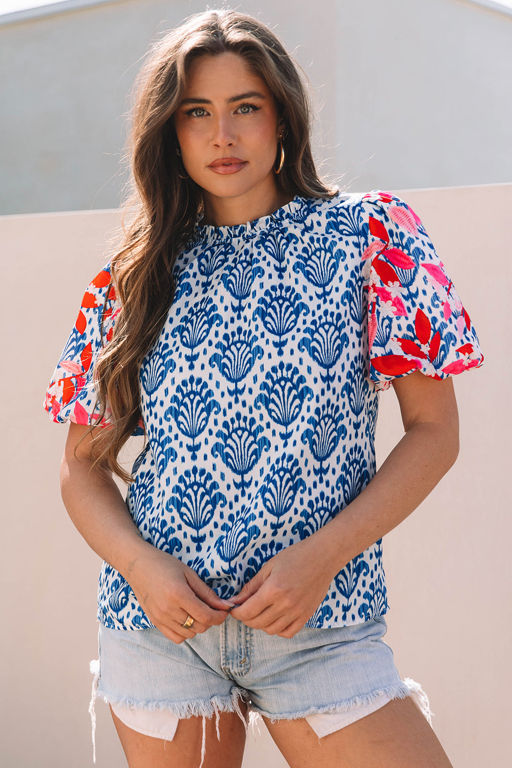 Blue Western Top