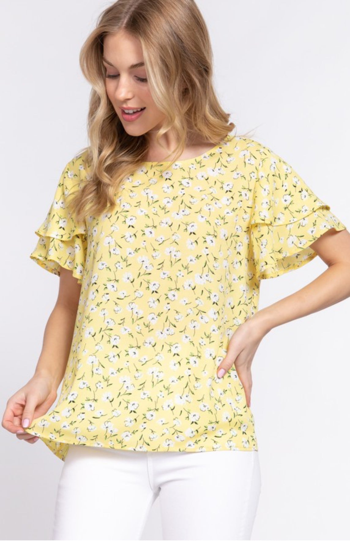 Yellow Floral Top