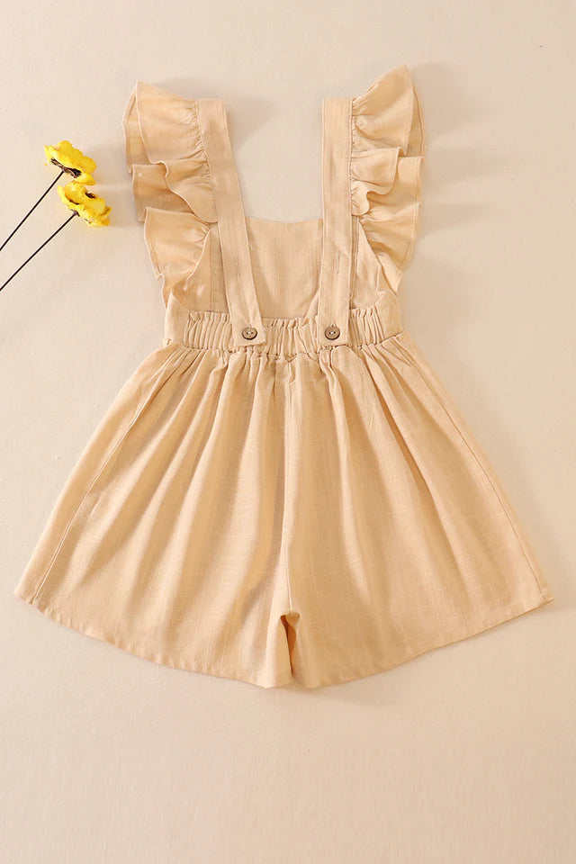 Cream Ruffle Romper (FINAL SALE-NON RETURNABLE)