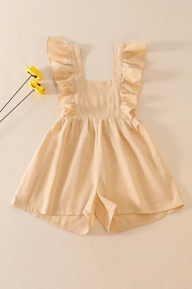 Cream Ruffle Romper