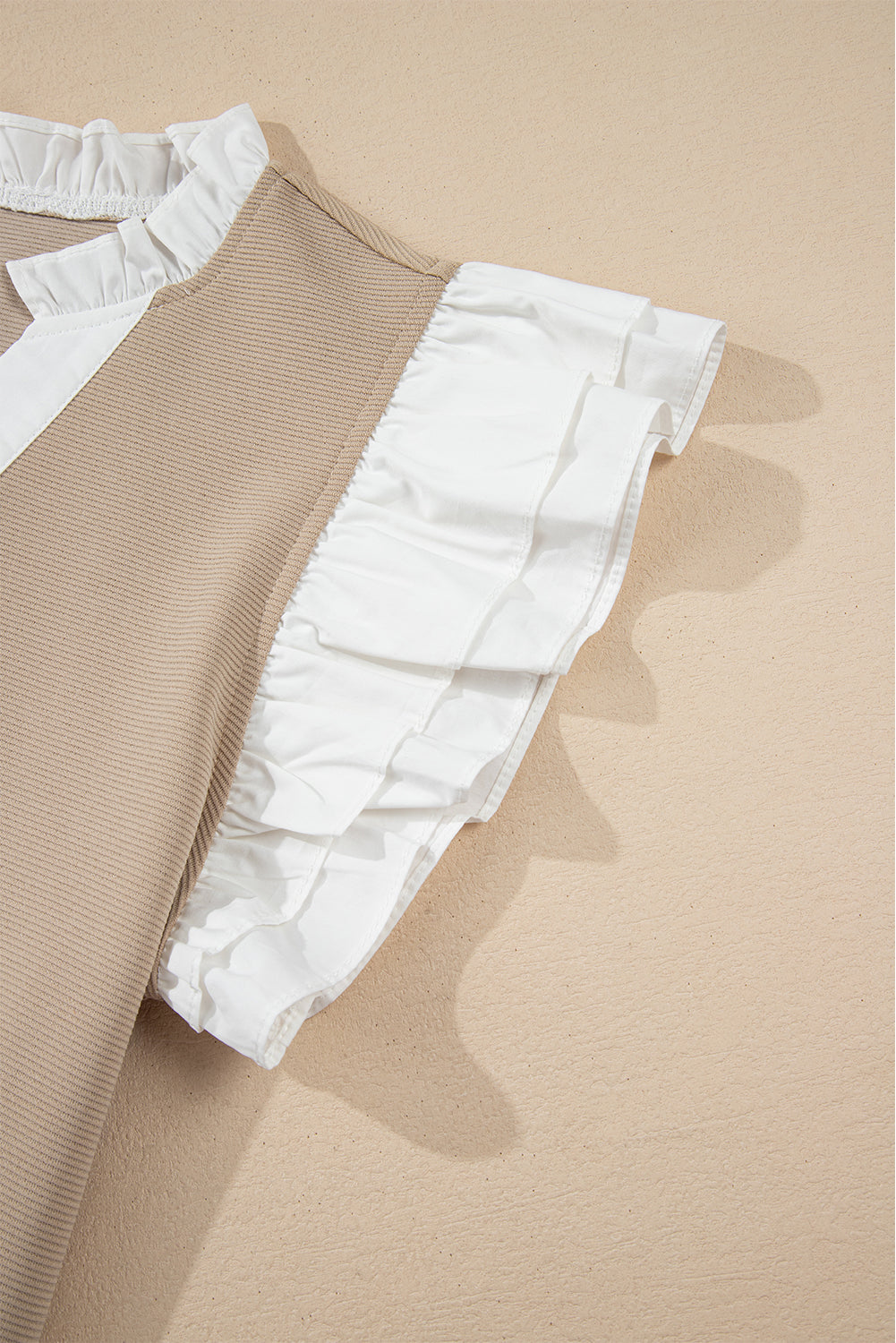 Khaki V-Neck Top (FINAL SALE-NON RETURNALBLE)