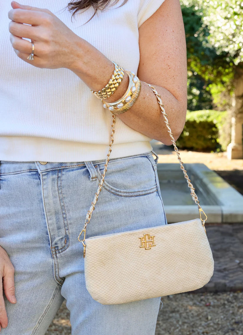 Livy Shimmer Champagne Crossbody