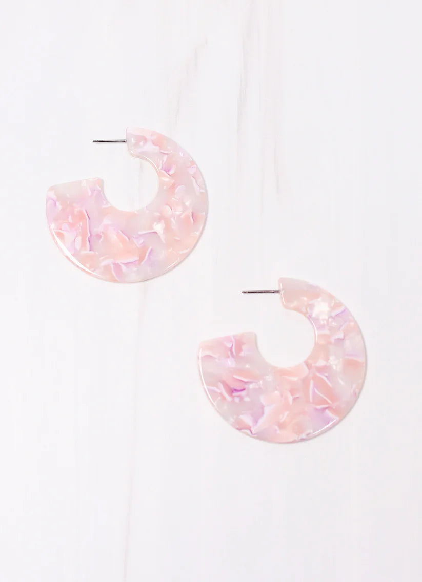 Rose Quartz Hoops