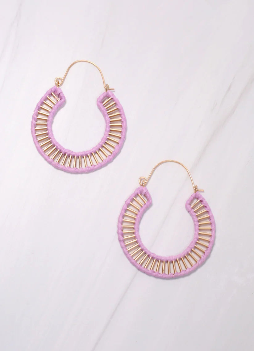 Lavender Cutout Hoop Earring