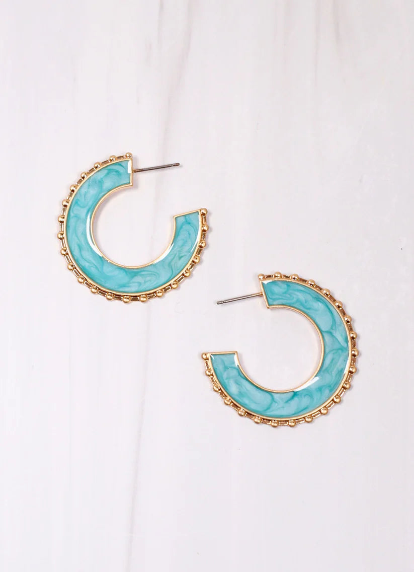 Trenton Hoop Turquoise Earring