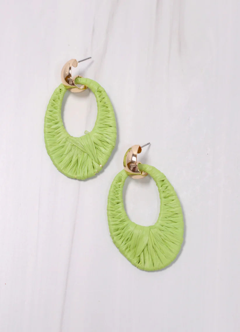 Wrapped Drop Lime Earring