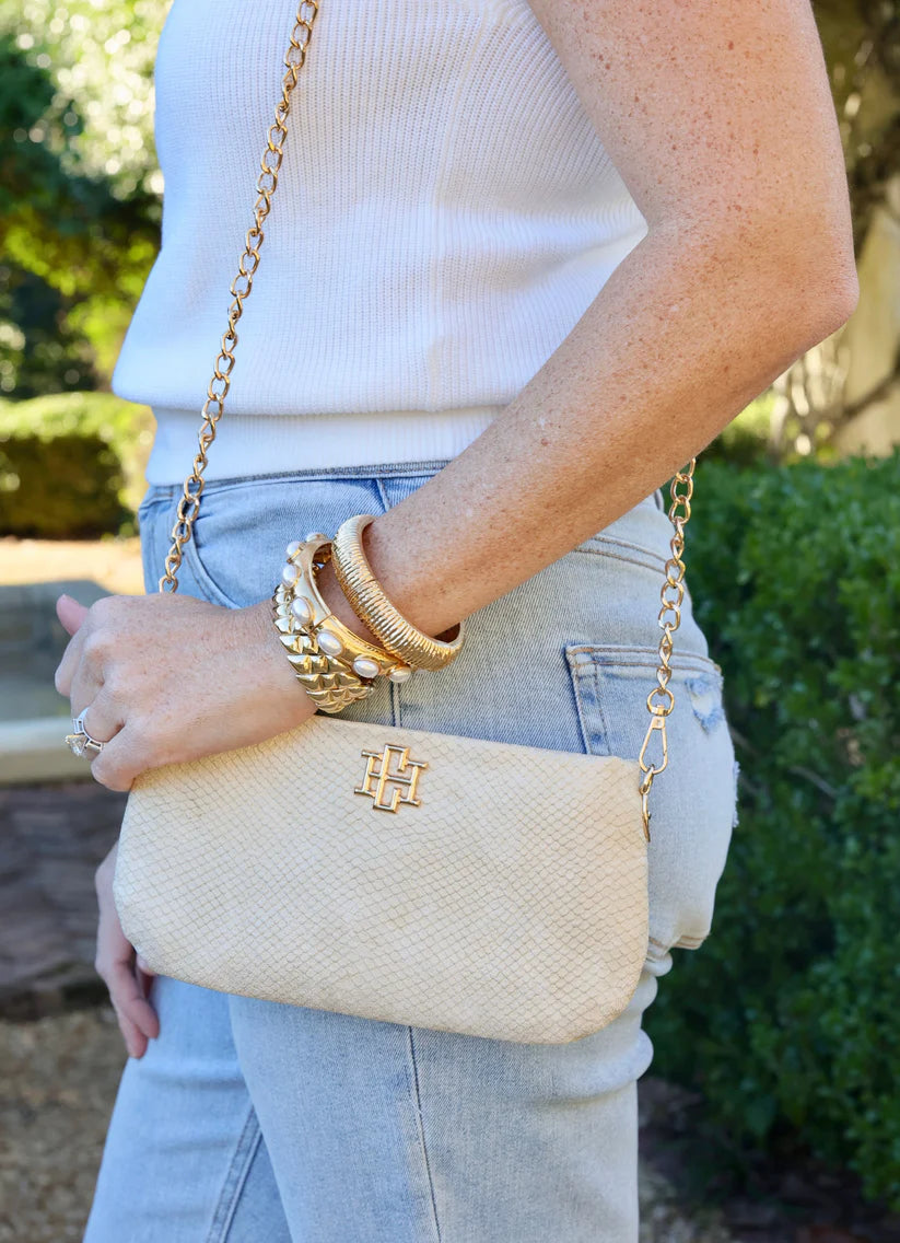 Livy Shimmer Champagne Crossbody