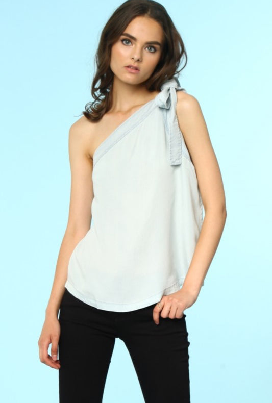 Light wash denim top