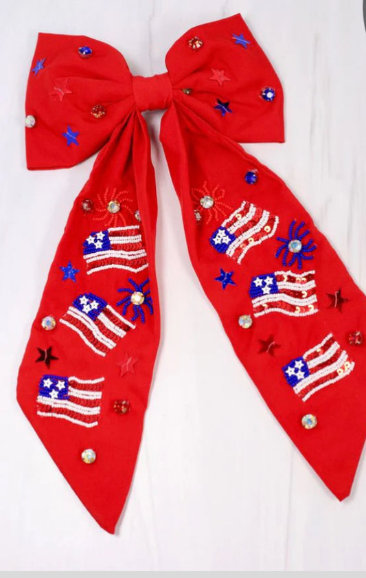 Red Americana Bow