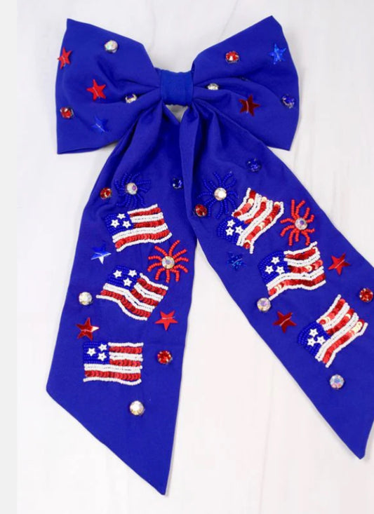 Royal Blue Americana Bow