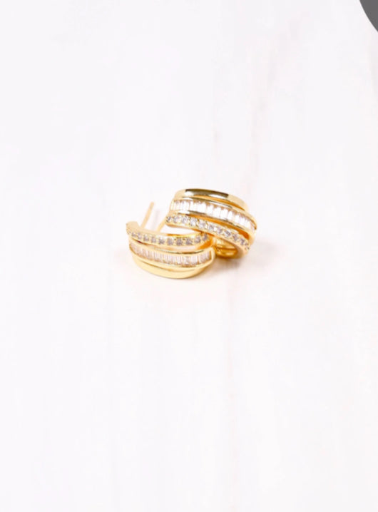 Gold Rhinestone Hoops