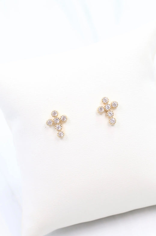 Cross Rhinestone Earrings