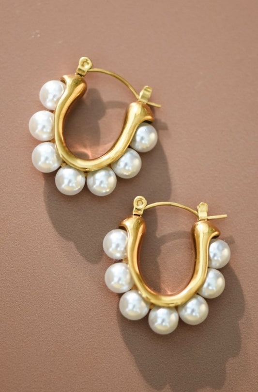 Pearl Hoop Earrings